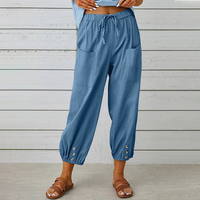 NOUVEAU RICHE Bequeme Damen Freizeithose Für Alltag Relaxen Übergrößen Jeansblau