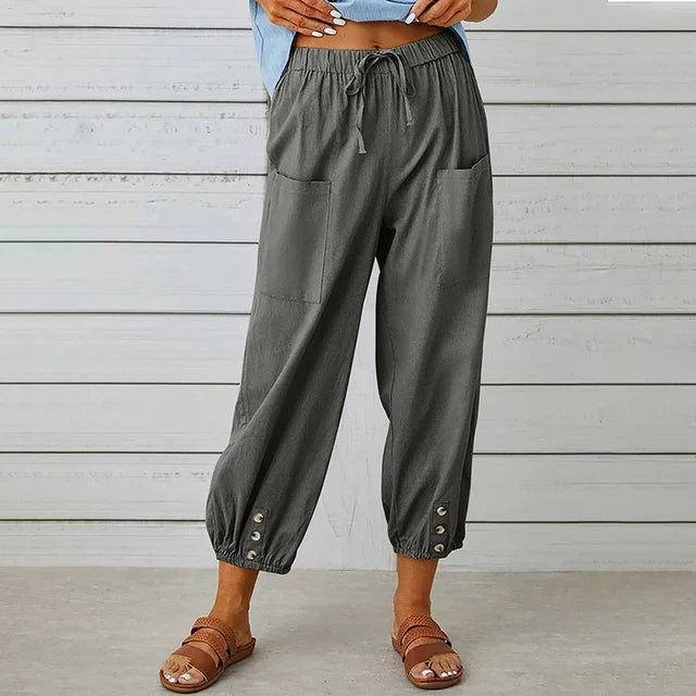 NOUVEAU RICHE Bequeme Damen Freizeithose Für Alltag Relaxen Übergrößen Dunkelgrau
