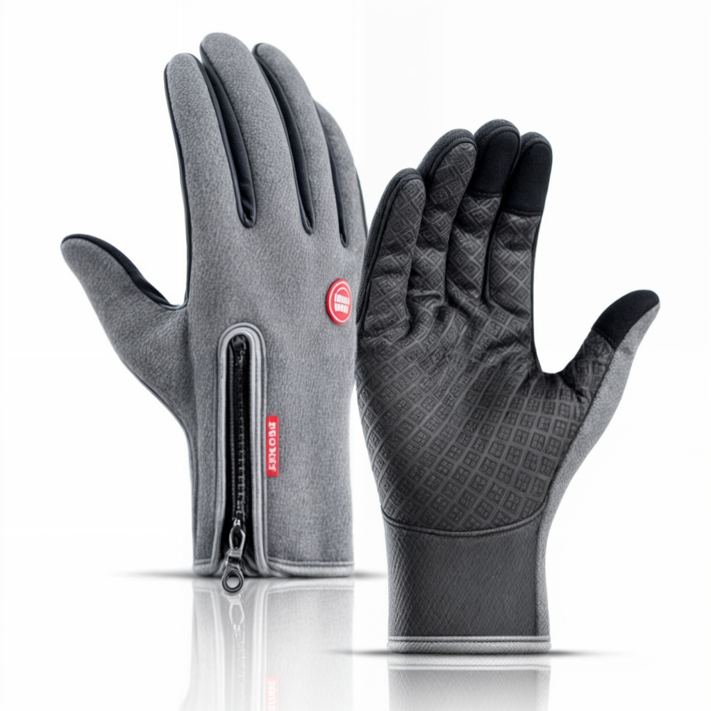 NOUVEAU RICHE Winddichte Thermohandschuhe Touchscreenfähig Warm Gadgets Grau