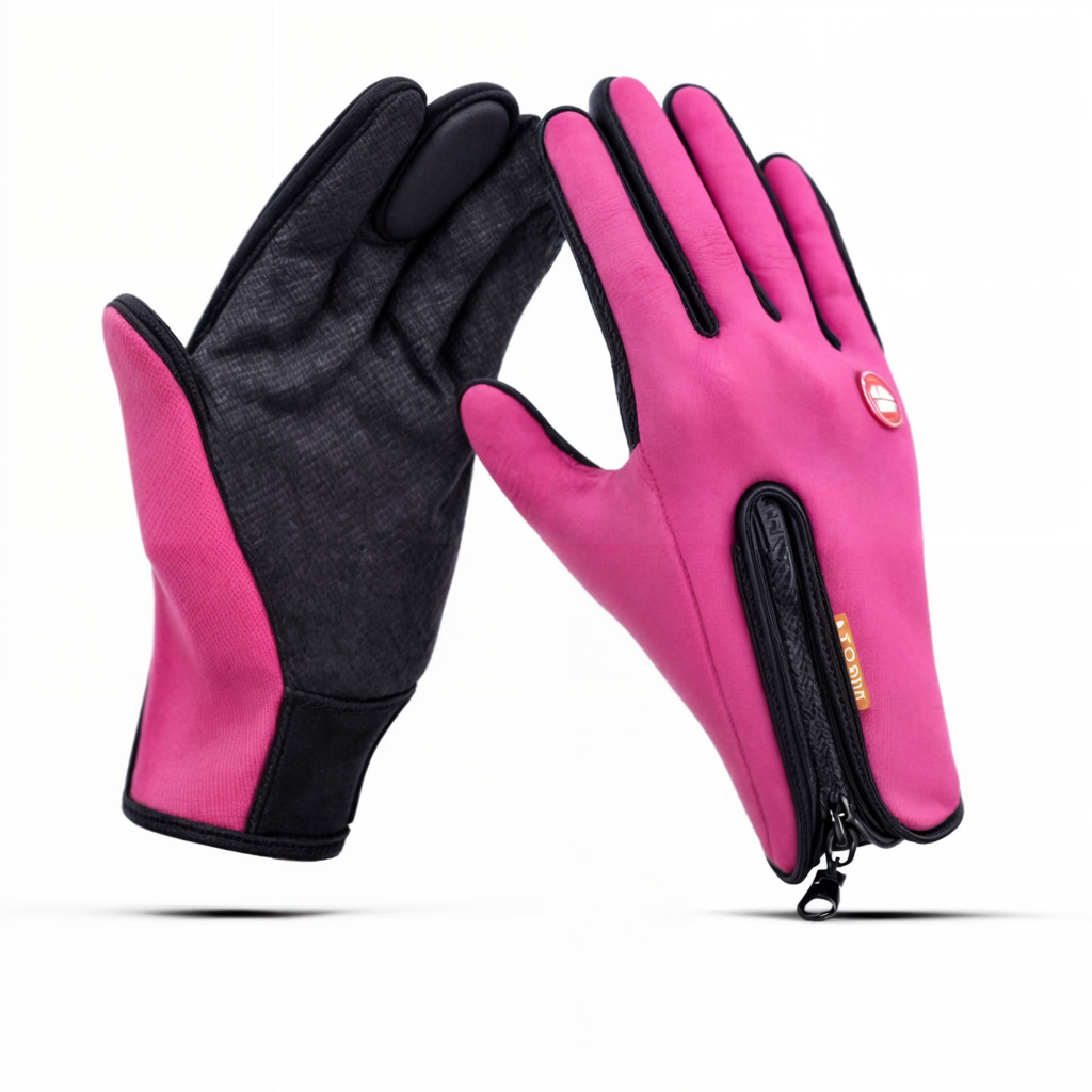 NOUVEAU RICHE Winddichte Thermohandschuhe Touchscreenfähig Warm Gadgets Rosarot