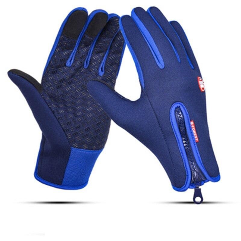 NOUVEAU RICHE Winddichte Thermohandschuhe Touchscreenfähig Warm Gadgets Dunkelblau