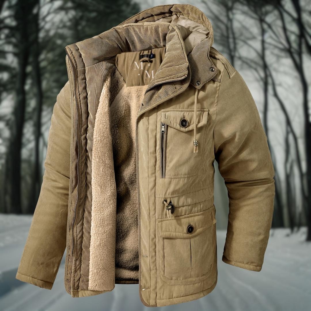 NOUVEAU RICHE Herren Winterjacke Wasserdichte Jacke Mit Wärmeschutz Khaki