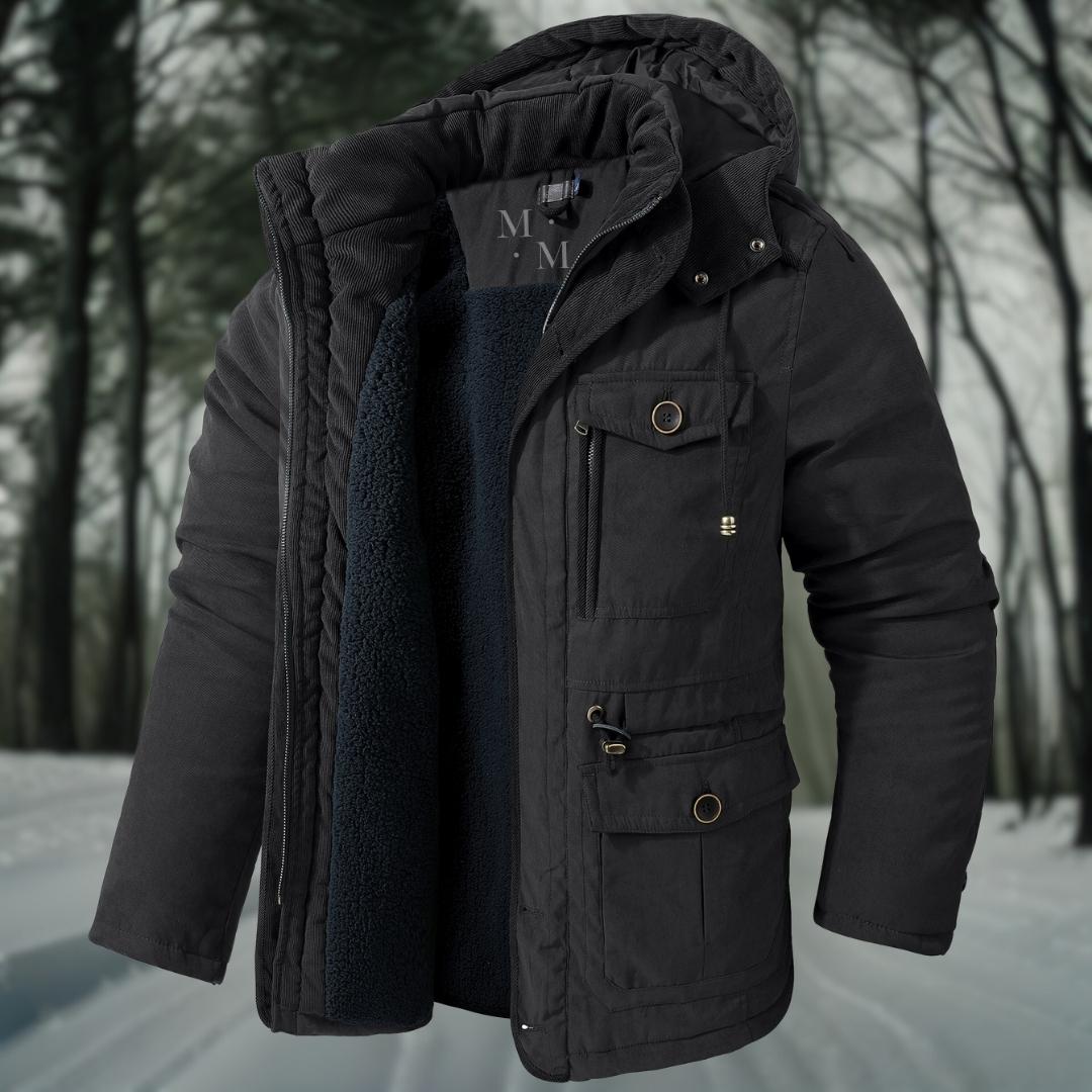 NOUVEAU RICHE Herren Winterjacke Wasserdichte Jacke Mit Wärmeschutz Schwarz