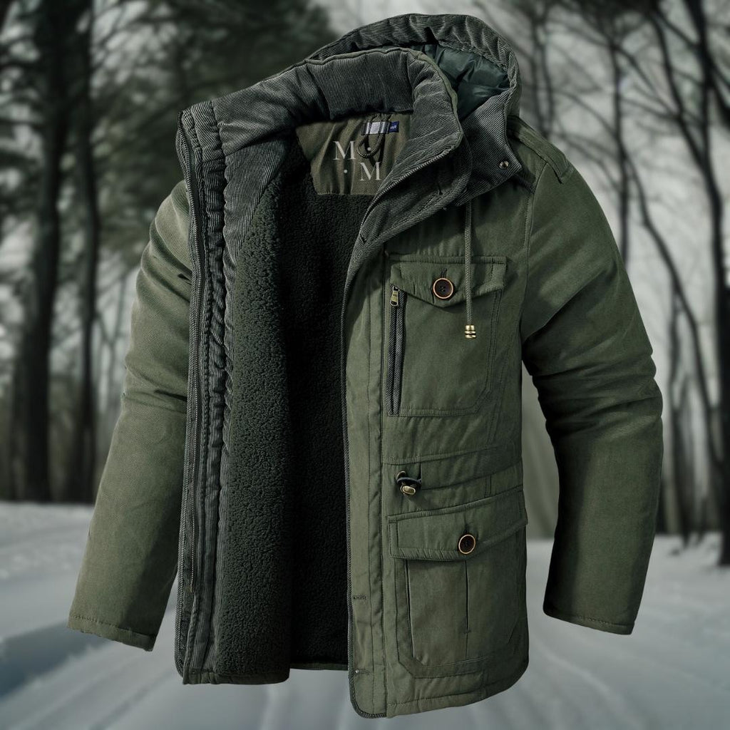 NOUVEAU RICHE Herren Winterjacke Wasserdichte Jacke Mit Wärmeschutz Grün