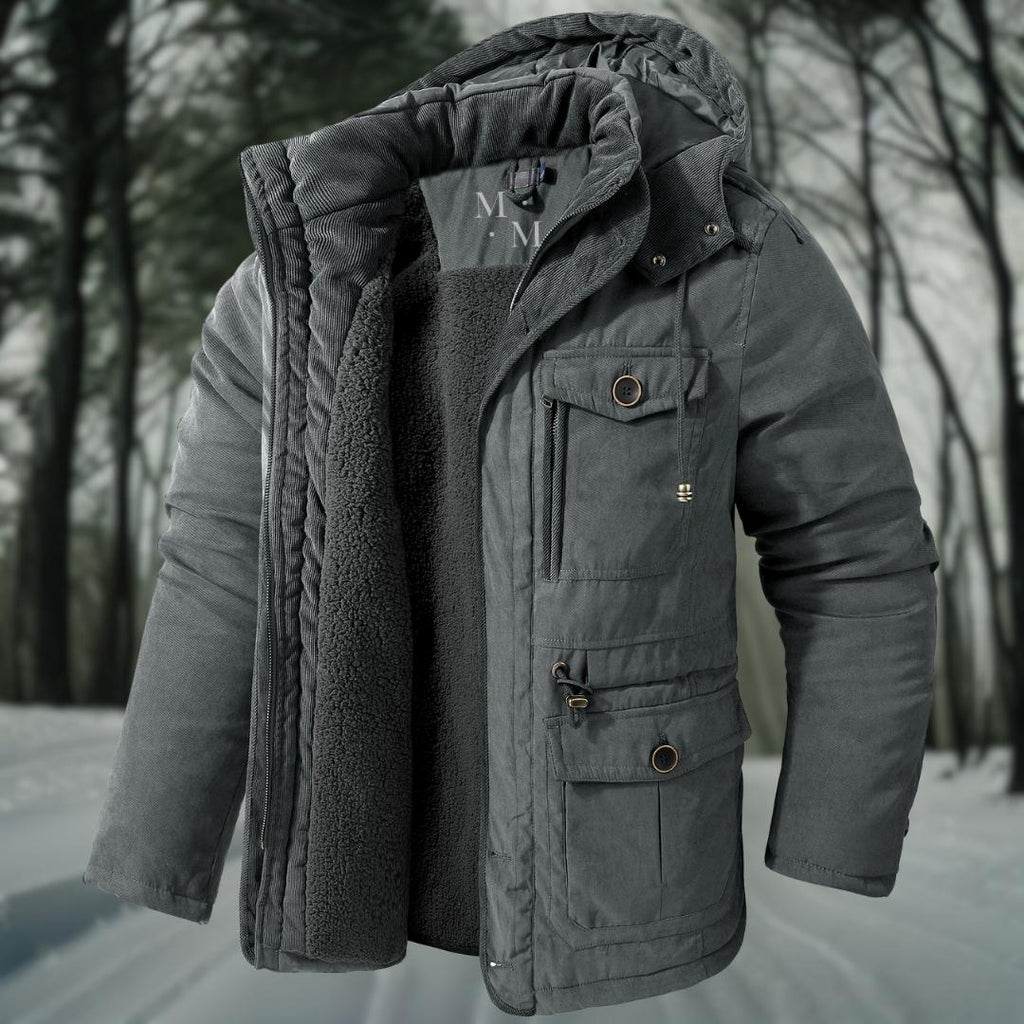 NOUVEAU RICHE Herren Winterjacke Wasserdichte Jacke Mit Wärmeschutz Grau