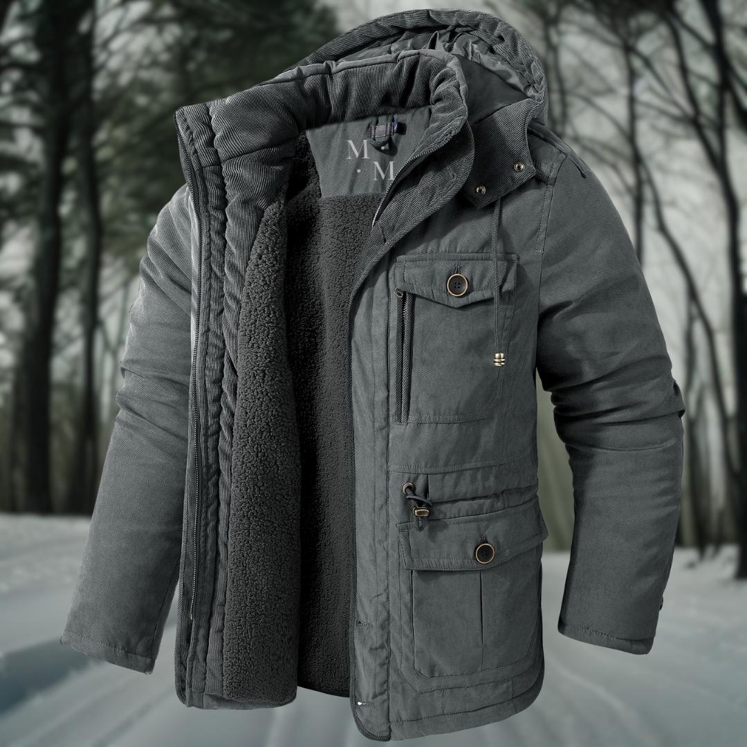 NOUVEAU RICHE Herren Winterjacke Wasserdichte Jacke Mit Wärmeschutz Grau