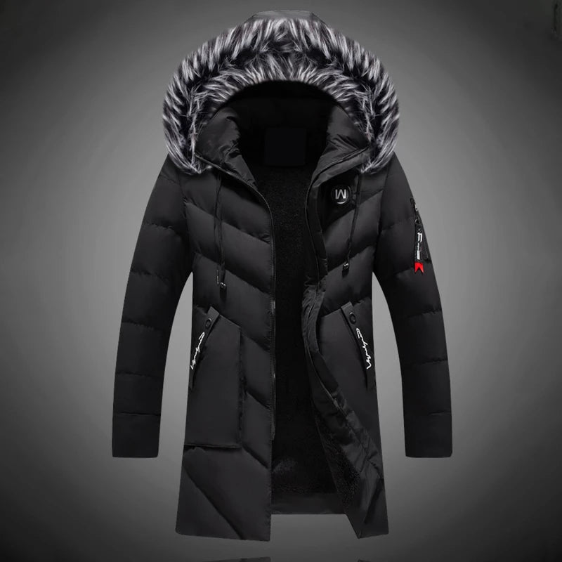NOUVEAU RICHE Zipari | Herren Wintermantel - Warme Isolierung, Wasserabweisender Stoff & Verstellbare Kapuze Schwarz