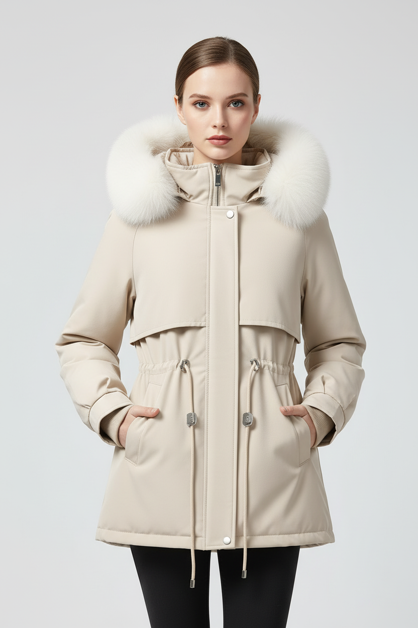 Stilvolle Damen Winterjacke mit Pelz - Elegant, warm und schützend