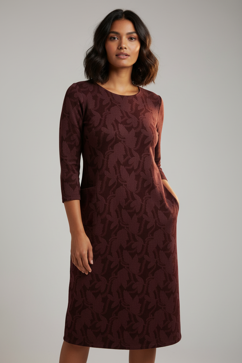 NOUVEAU RICHE Damen Winterkleid Mit Taschen Für Stil Und Funktionalität Druckdesign