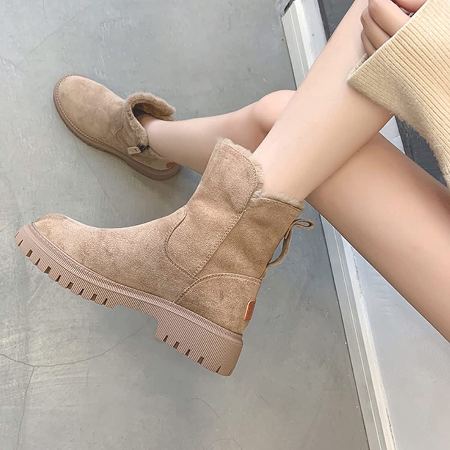 NOUVEAU RICHE Winterstiefel Damen Wasserdicht Warmgefüttert Pelzfutter