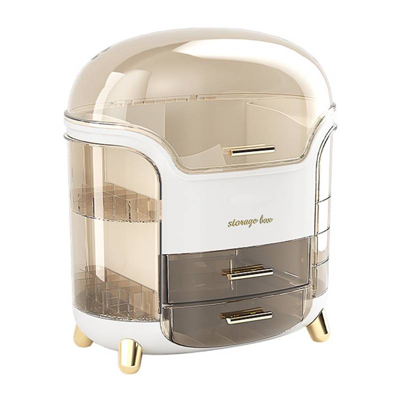 NOUVEAU RICHE Luxus Make-up-Organizer – Staubdichte Kosmetik Aufbewahrungsbox mit Fächern & Deckel, Schminktisch Organizer, Grün oder Weiss