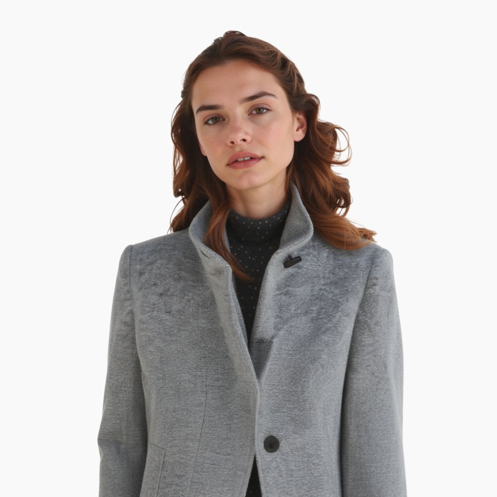 Wollmantel Damen Knopfverschluss Zeitloses Design Winter - Winterjacke - Wintermäntel Damen