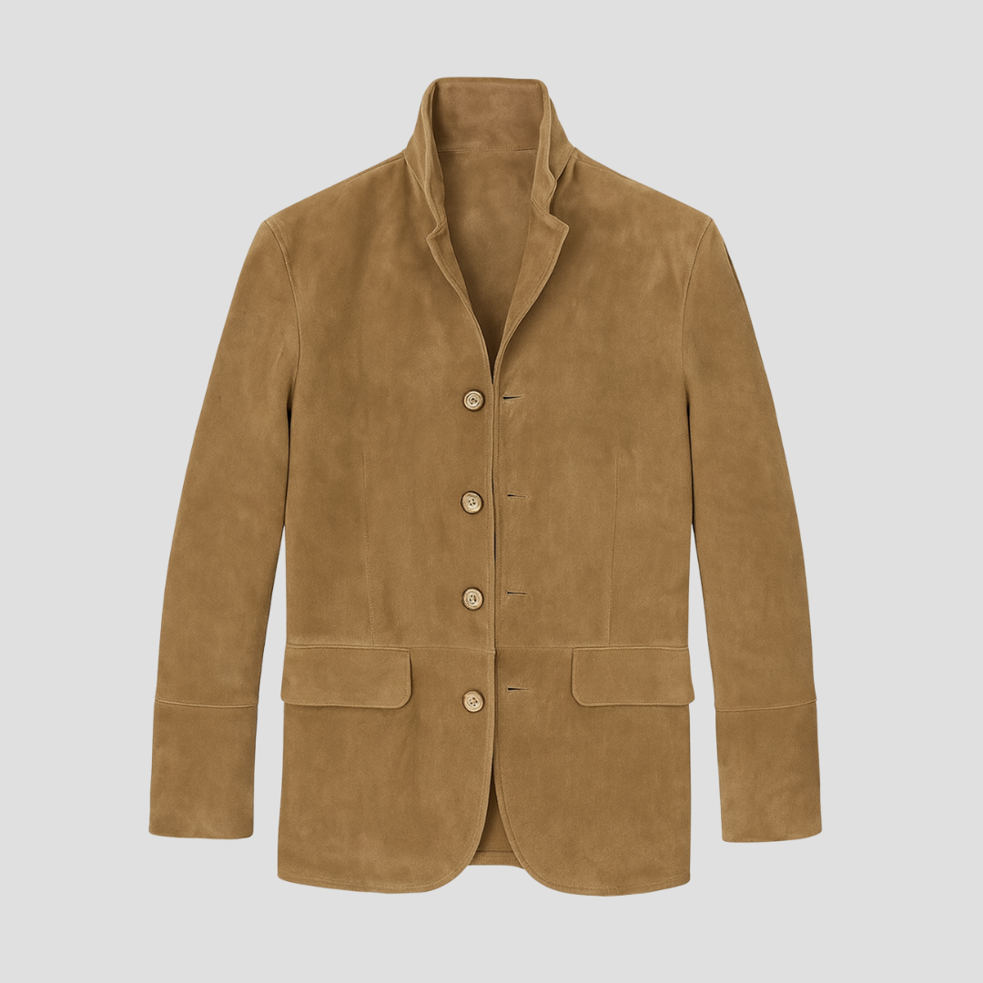 NOUVEAU RICHE Wildledermantel Weiches Material Taillierter Schnitt Revers