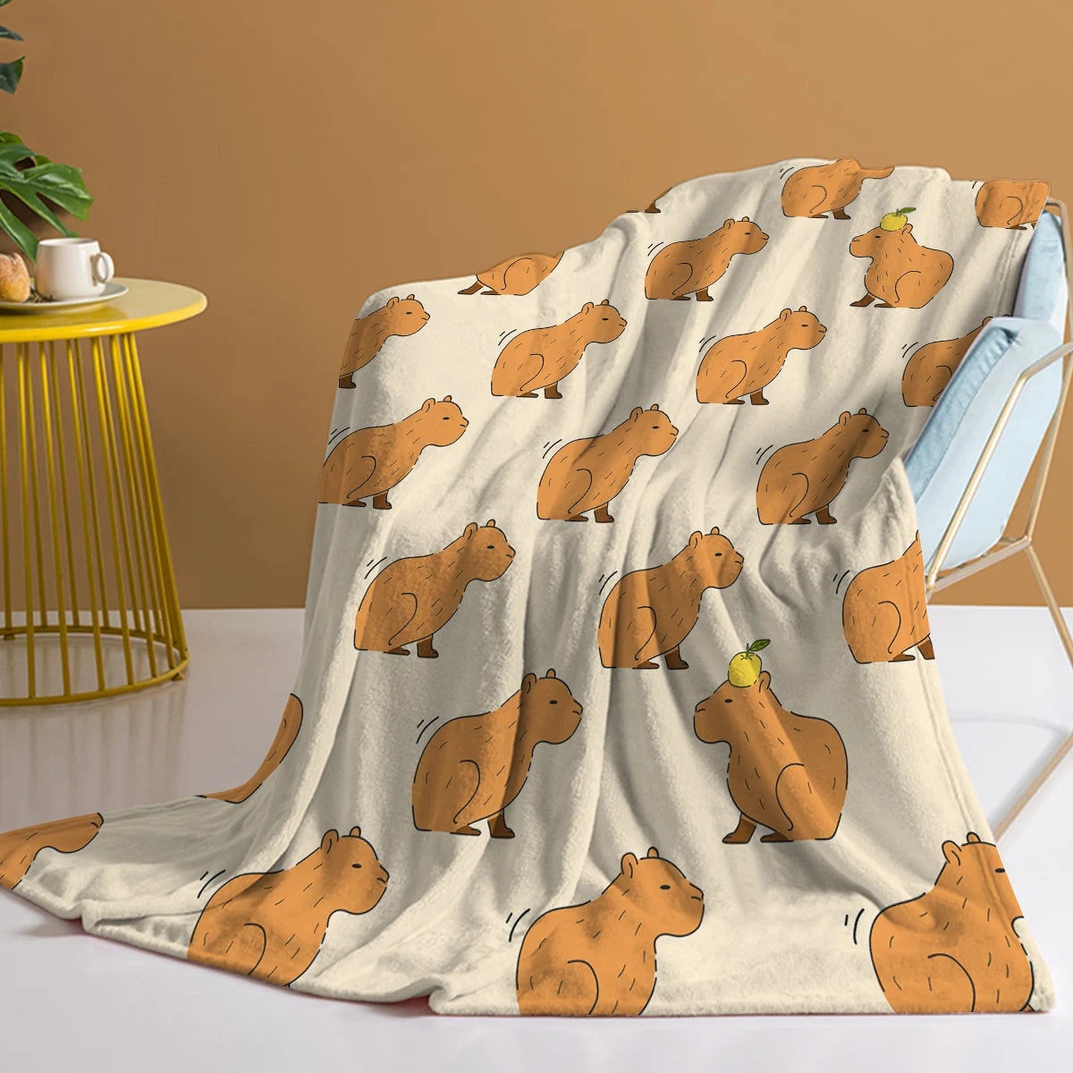 NOUVEAU RICHE Wurfdecke Capybara Flanell-Fleece Für Sofa und Bett