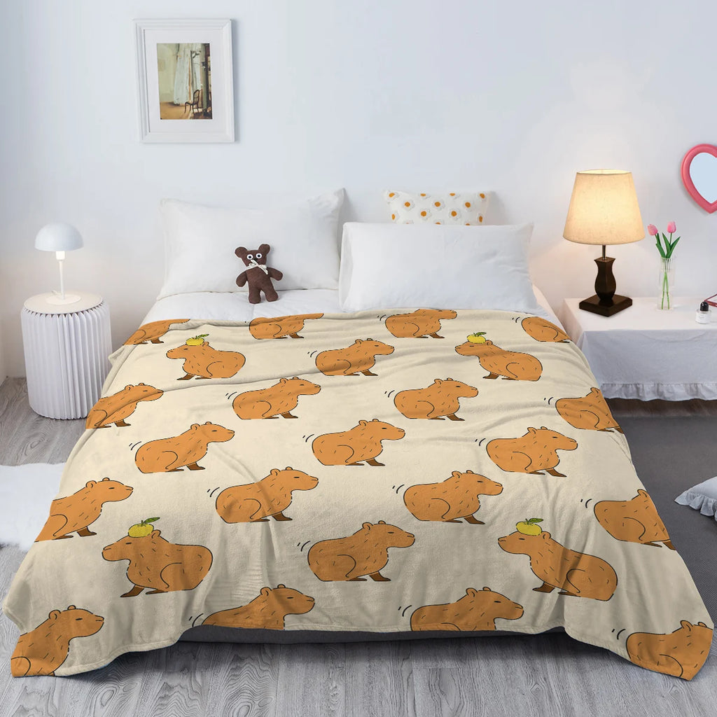 NOUVEAU RICHE Wurfdecke Capybara Flanell-Fleece Für Sofa und Bett