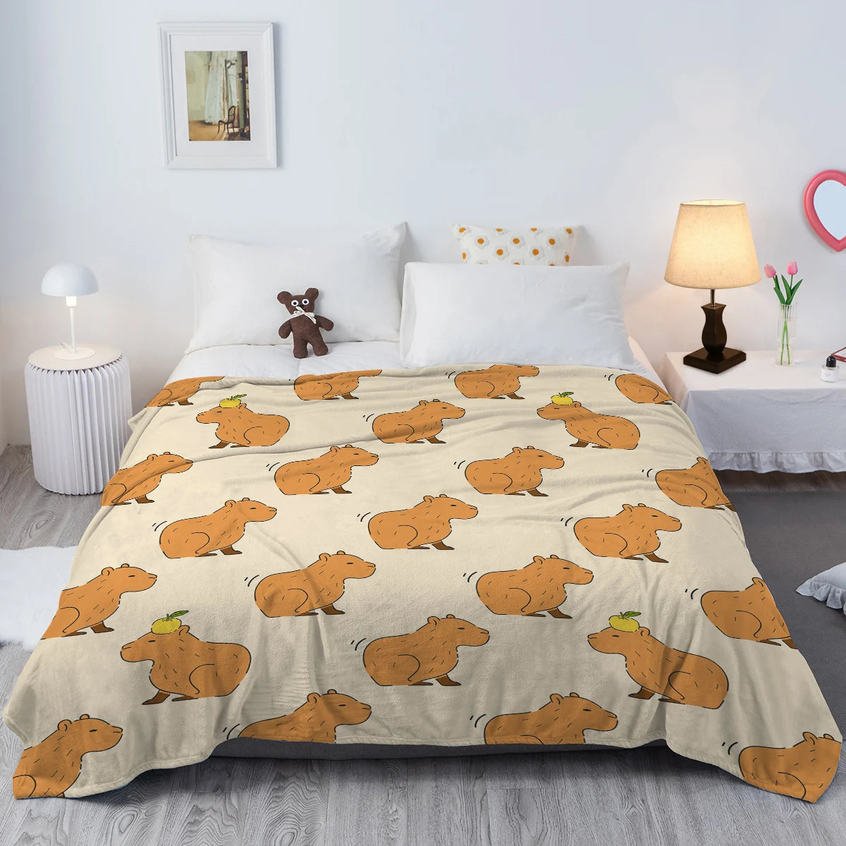NOUVEAU RICHE Wurfdecke Capybara Flanell-Fleece Für Sofa und Bett