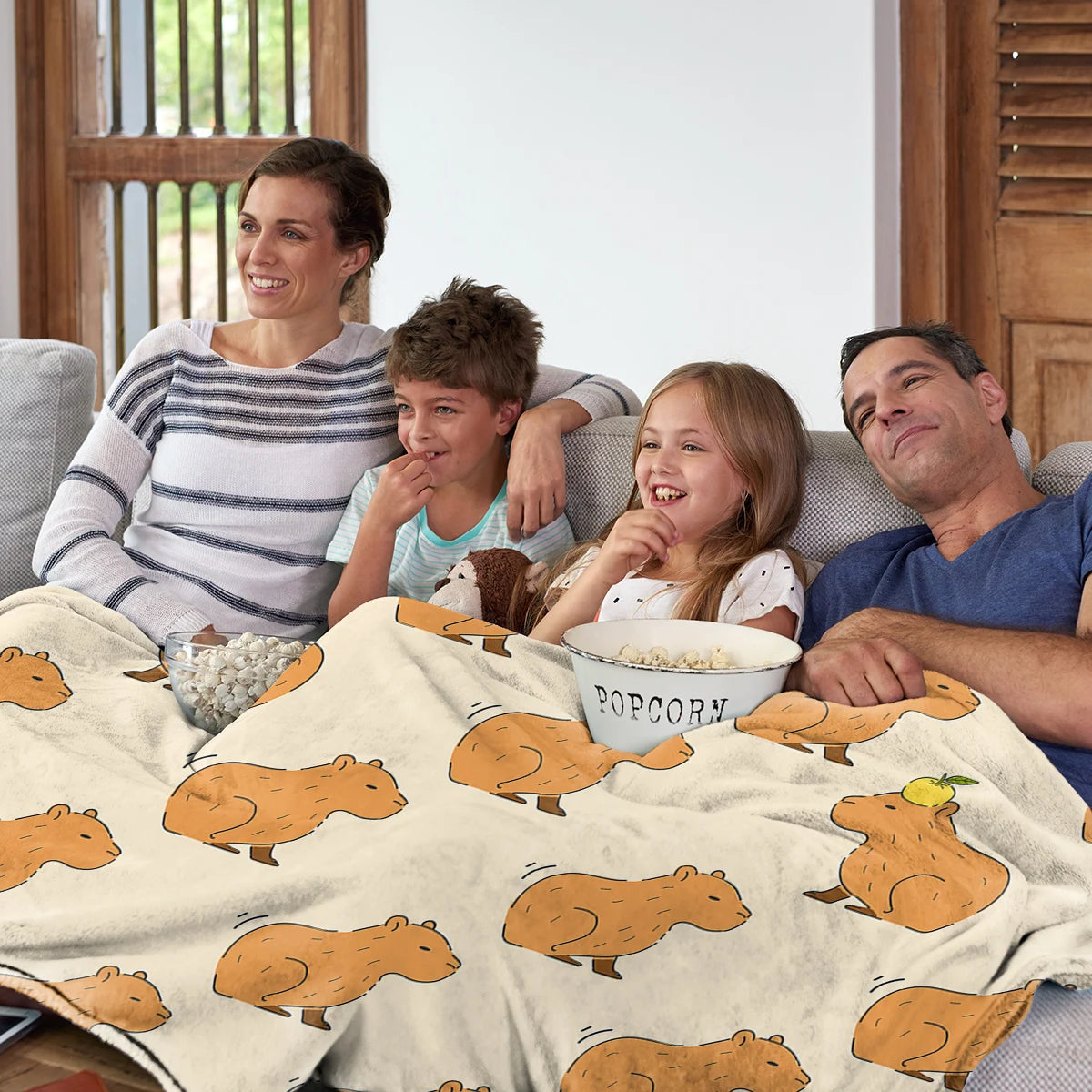 NOUVEAU RICHE Wurfdecke Capybara Flanell-Fleece Für Sofa und Bett