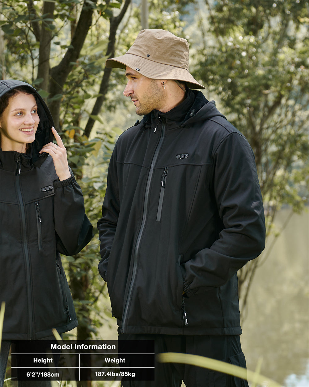 NOUVEAU RICHE Beheizte Herrenjacke – Wiederaufladbare Winterjacke mit 8 Heizzonen, wasserabweisend, S–2XL