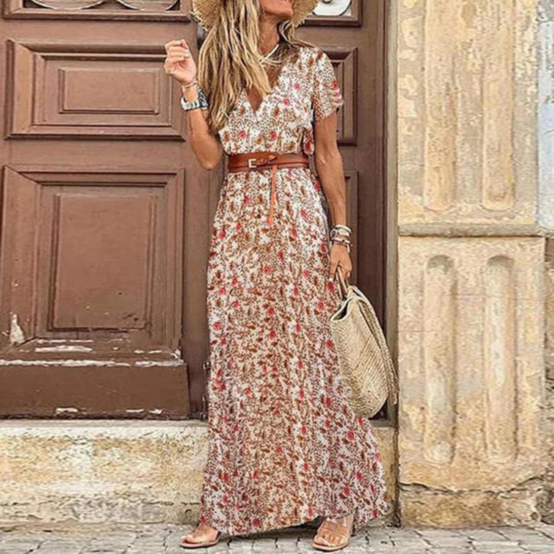 NOUVEAU RICHE Sophé | Damen Sommerkleid – Elegante Leichtigkeit, Fließender Stoff & Femininer Schnitt Rot