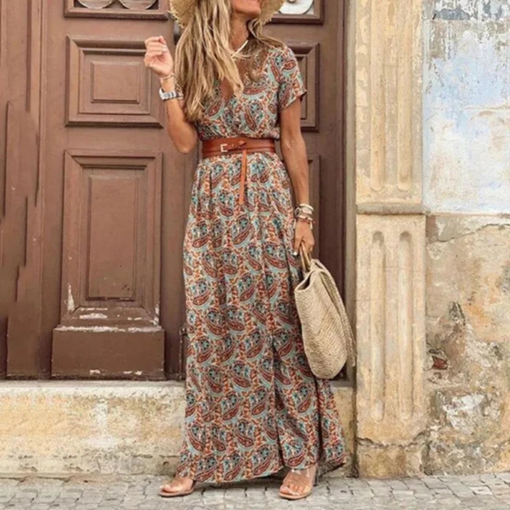 NOUVEAU RICHE Sophé | Damen Sommerkleid – Elegante Leichtigkeit, Fließender Stoff & Femininer Schnitt Braun