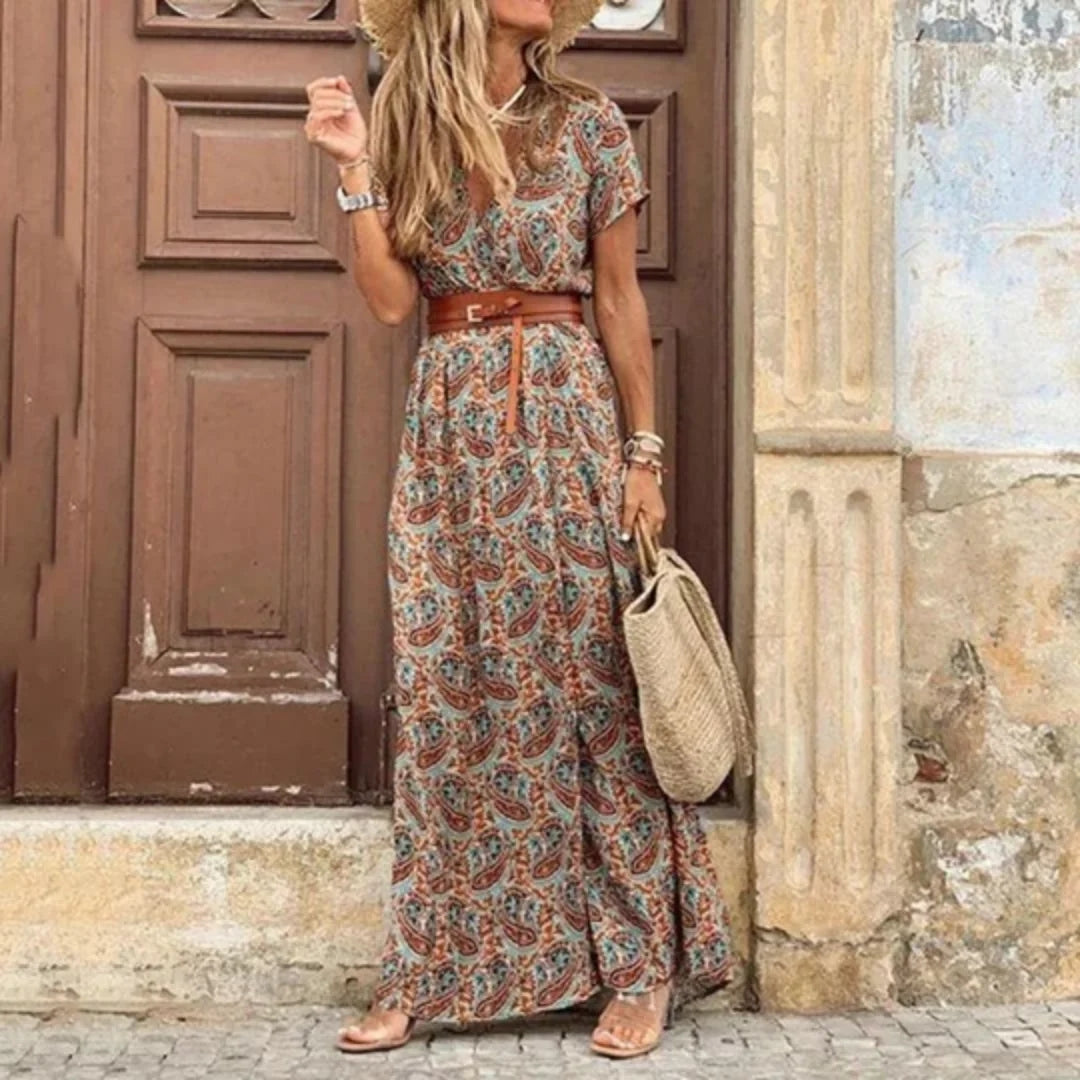 NOUVEAU RICHE Sophé | Damen Sommerkleid – Elegante Leichtigkeit, Fließender Stoff & Femininer Schnitt Braun
