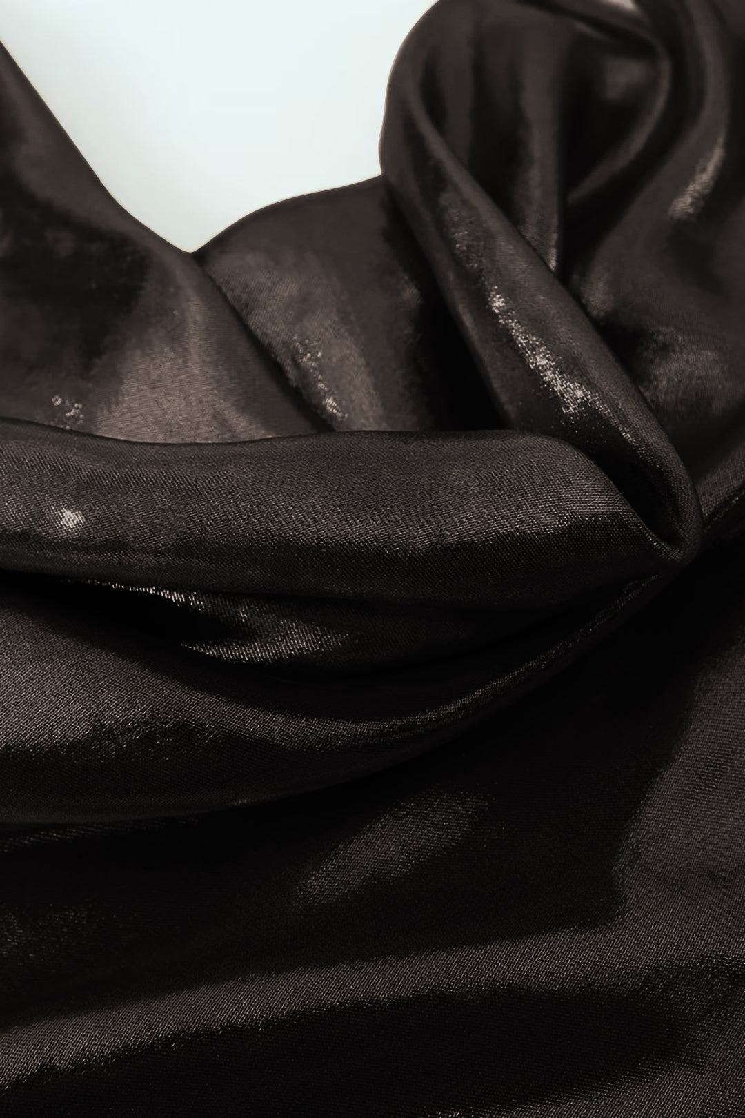 NOUVEAU RICHE Y2k Metallisches Slip Minikleid Mit Wasserfallausschnitt
