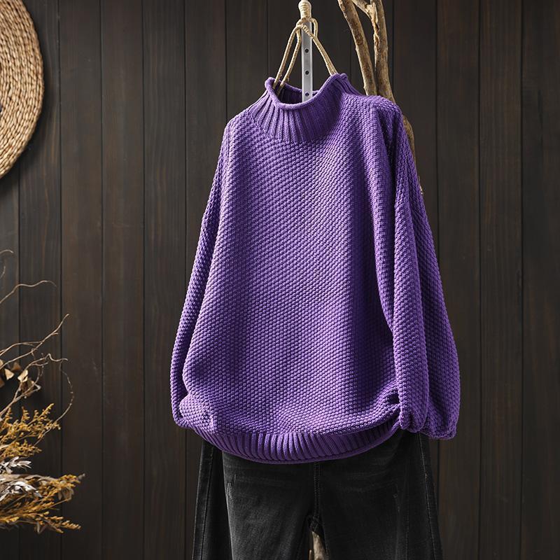 NOUVEAU RICHE Strickpullover Wärme Atmungsaktivität Ganzen Tag Komfort Strickwaren-Basics Lila Einheitsgröße