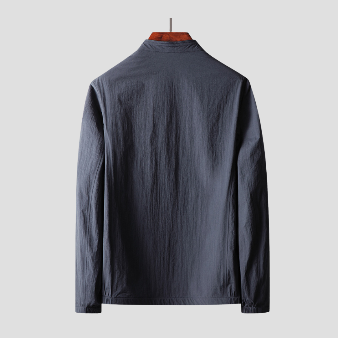 NOUVEAU RICHE Sportjacke Leicht Pflegeleicht Glatter Stoff Schwarz Bequem