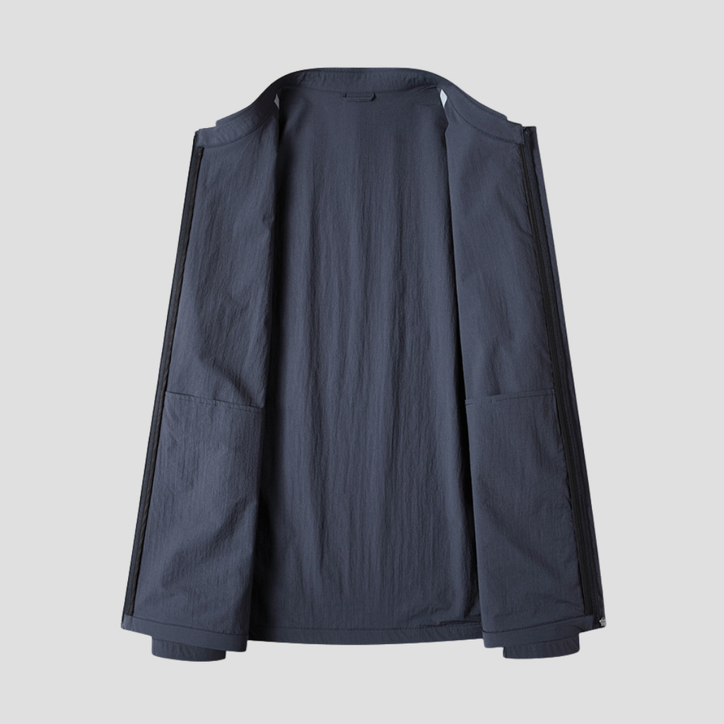 NOUVEAU RICHE Sportjacke Leicht Pflegeleicht Glatter Stoff Schwarz Bequem