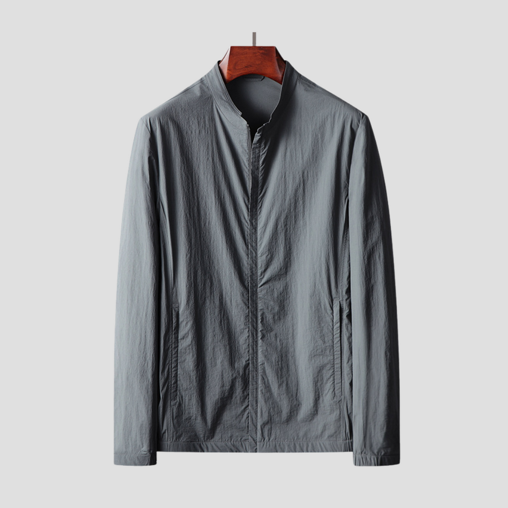 NOUVEAU RICHE Sportjacke Leicht Pflegeleicht Glatter Stoff Schwarz Bequem Grau