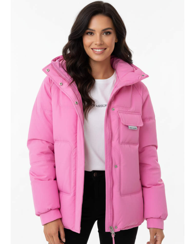 NOUVEAU RICHE Damen Steppjacke Leicht – Wattiert & Weiches Material Rosa