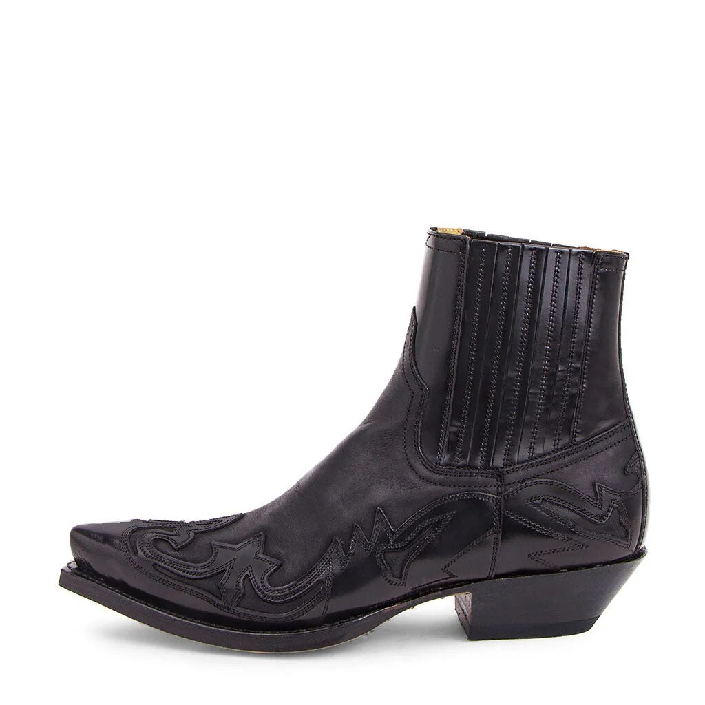 NOUVEAU RICHE Dakota Leder Cowboy Stiefel Schwarz