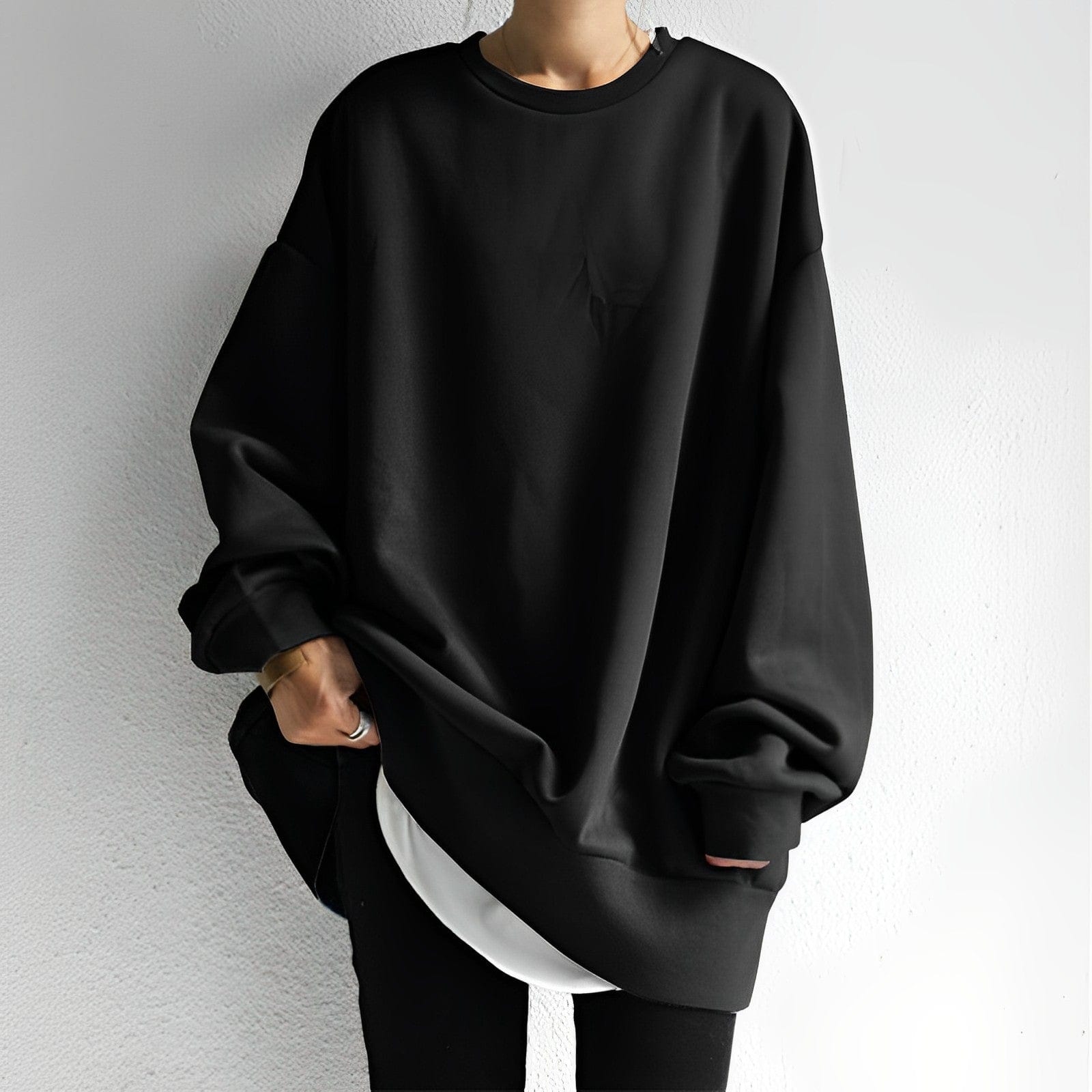 NOUVEAU RICHE Oversize Strickpullover Mit Strukturierter Textur Und Wärme Schwarz