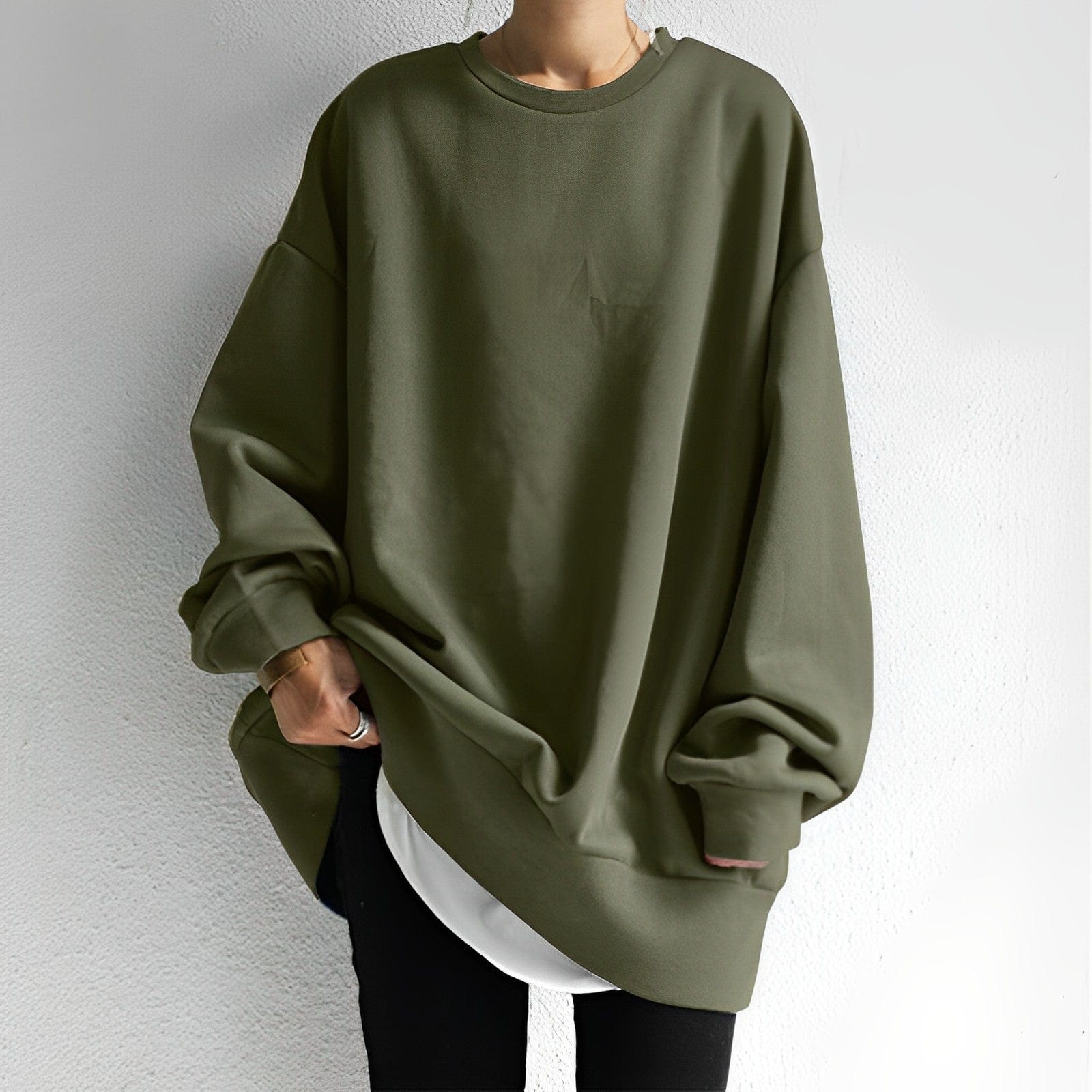 NOUVEAU RICHE Oversize Strickpullover Mit Strukturierter Textur Und Wärme Grün