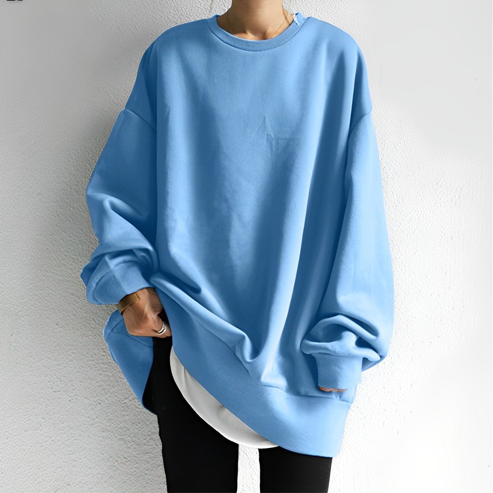 NOUVEAU RICHE Oversize Strickpullover Mit Strukturierter Textur Und Wärme Blau