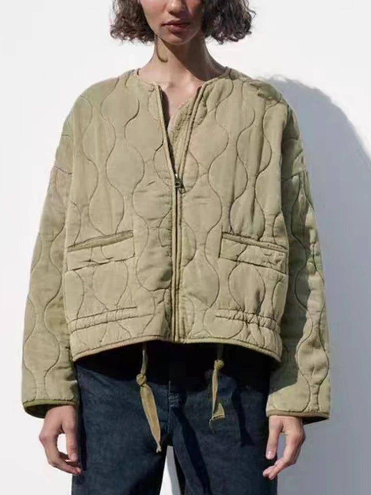 NOUVEAU RICHE Wattierte Baumwolljacke Für Damen Mit Leichter Wattierung Und Atmungsaktivem Stoff Ideal Für Kühle Tage Und Lässige Ausflüge