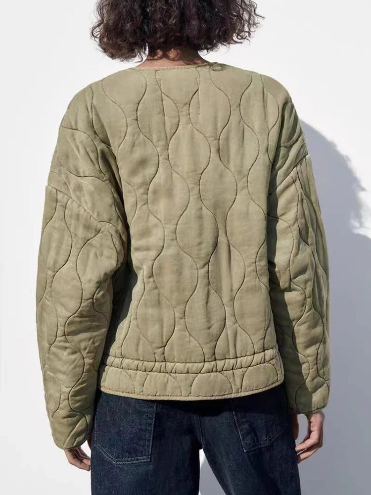 NOUVEAU RICHE Wattierte Baumwolljacke Für Damen Mit Leichter Wattierung Und Atmungsaktivem Stoff Ideal Für Kühle Tage Und Lässige Ausflüge