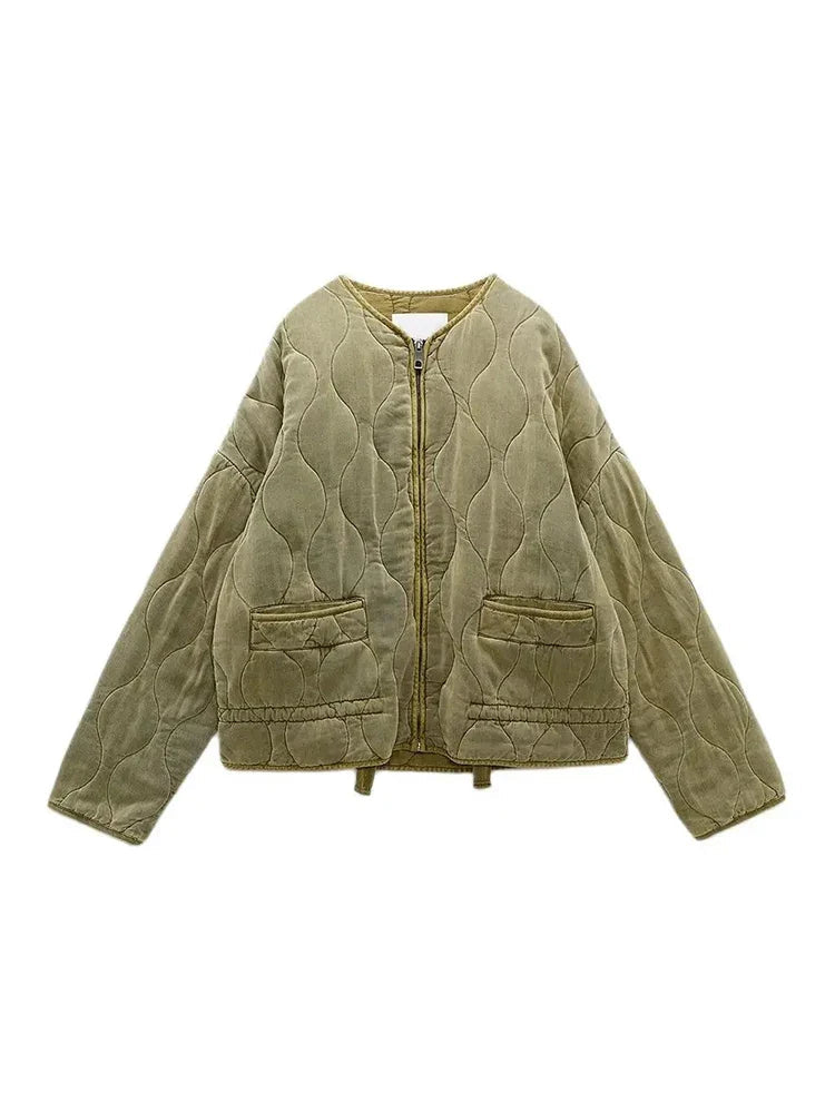 NOUVEAU RICHE Wattierte Baumwolljacke Für Damen Mit Leichter Wattierung Und Atmungsaktivem Stoff Ideal Für Kühle Tage Und Lässige Ausflüge