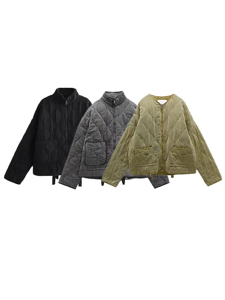 NOUVEAU RICHE Wattierte Baumwolljacke Für Damen Mit Leichter Wattierung Und Atmungsaktivem Stoff Ideal Für Kühle Tage Und Lässige Ausflüge