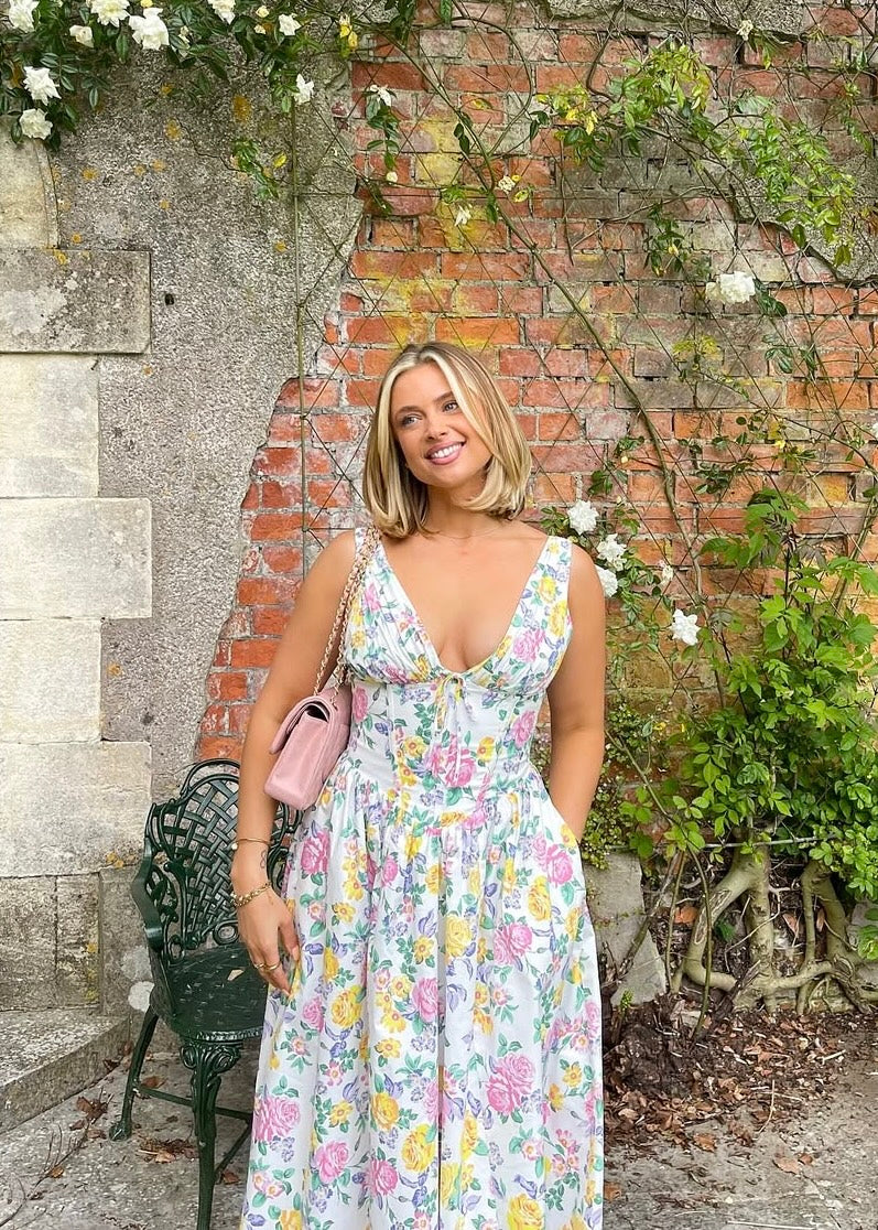 NOUVEAU RICHE Zeitloses Blumen Midi Kleid Mit Fließendem Schnitt Und Muster