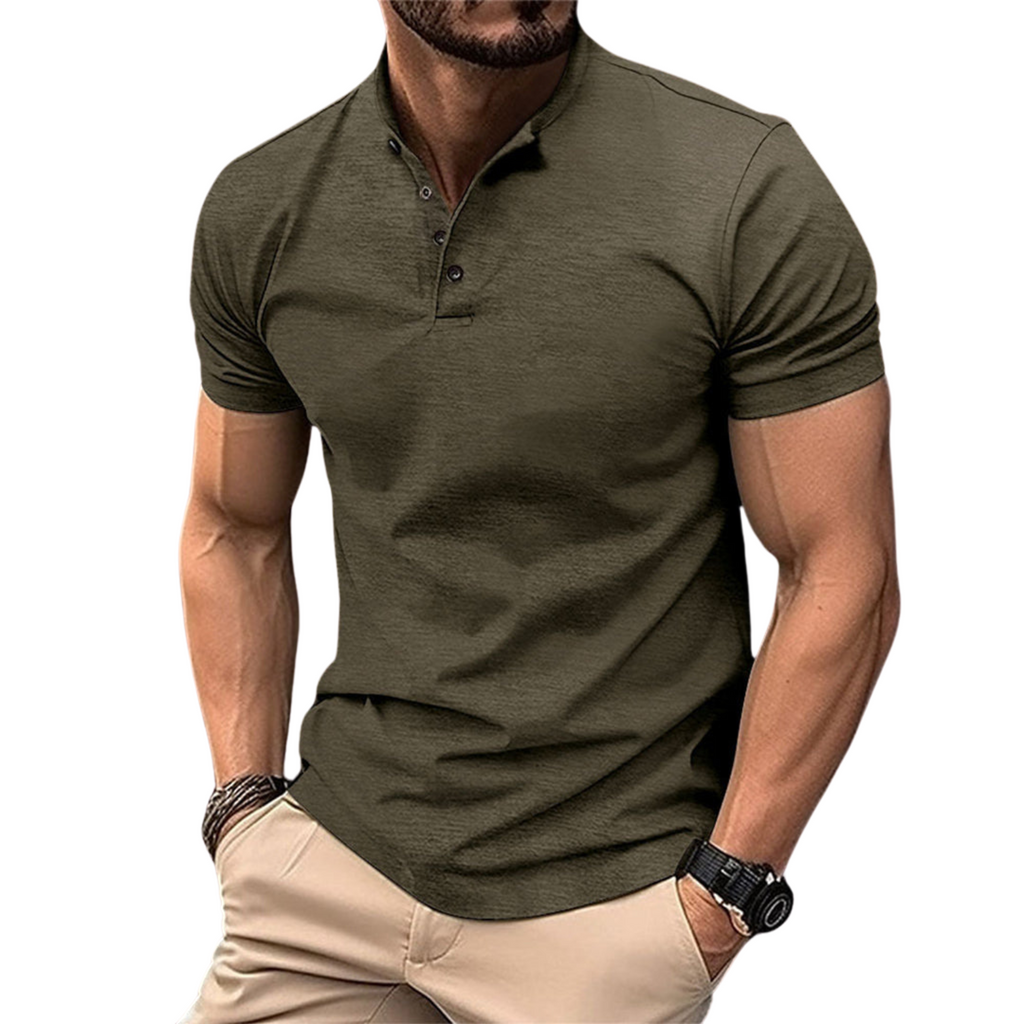 NOUVEAU RICHE Zeitloses Herren Poloshirt Kurzarm Baumwolle Komfort Grün