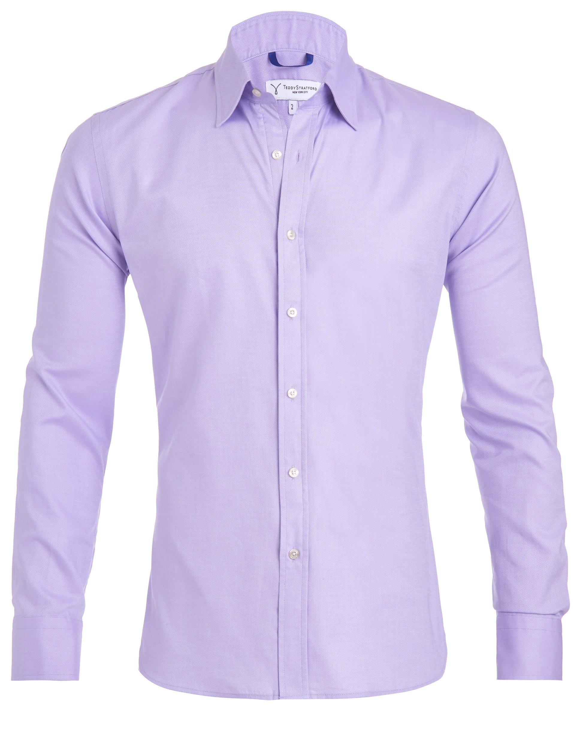 NOUVEAU RICHE Hemd Zip Fit Verdeckter Reißverschluss Schlank Silhouette Lila