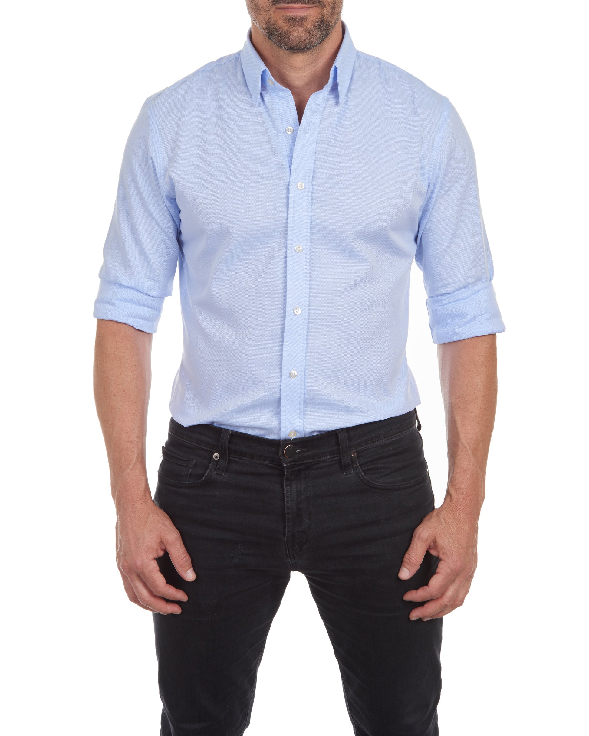 NOUVEAU RICHE Hemd Zip Fit Verdeckter Reißverschluss Schlank Silhouette