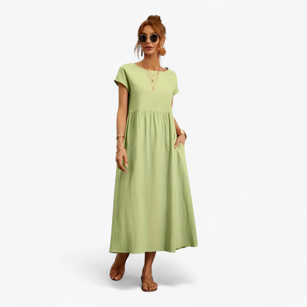 NOUVEAU RICHE Lyvanta | Damen-Festkleid – Fließender Schnitt & leichtes Material für einen eleganten Auftritt Grün