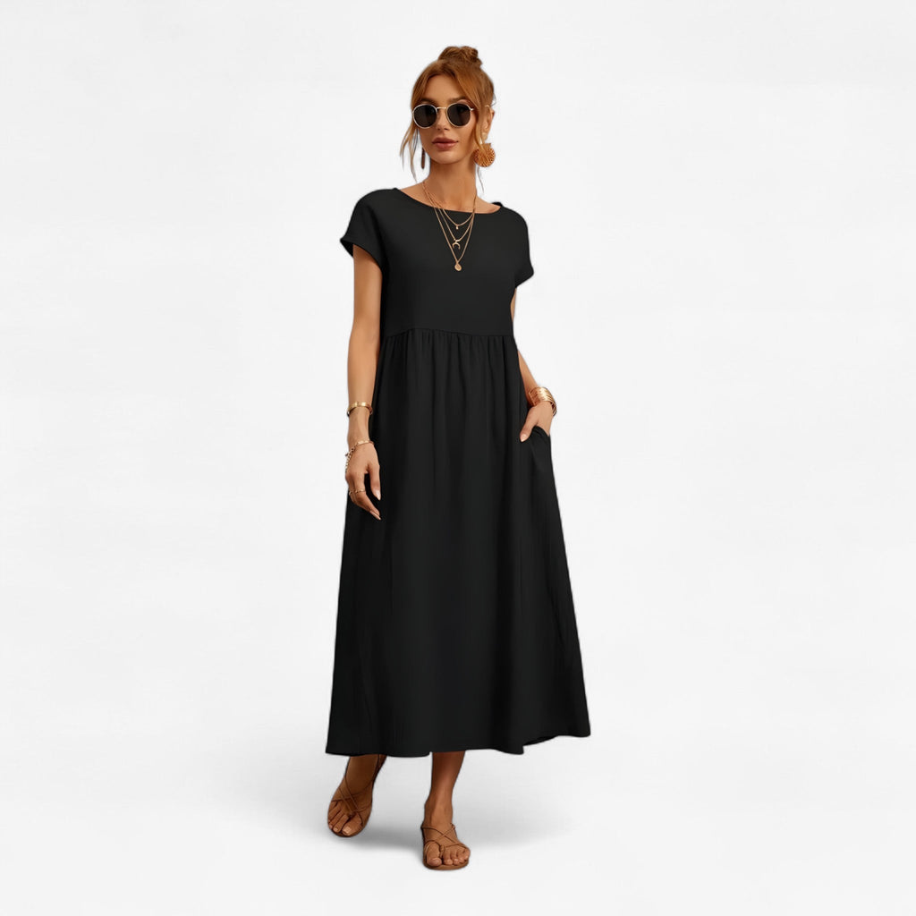 NOUVEAU RICHE Lyvanta | Damen-Festkleid – Fließender Schnitt & leichtes Material für einen eleganten Auftritt Schwarz