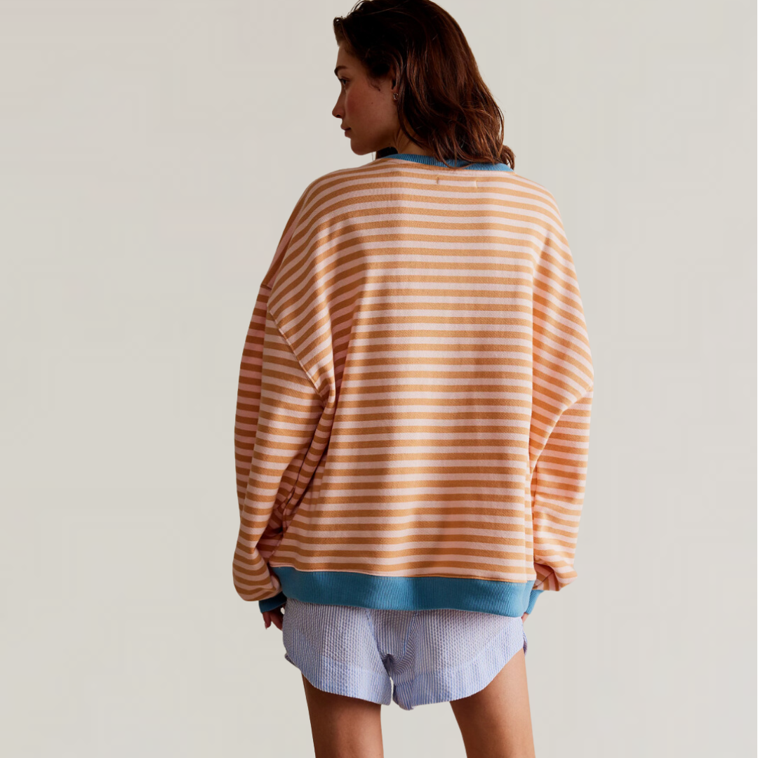 NOUVEAU RICHE Übergroßer Gestreifter Pullover Für Lagenlooks Und Komfort