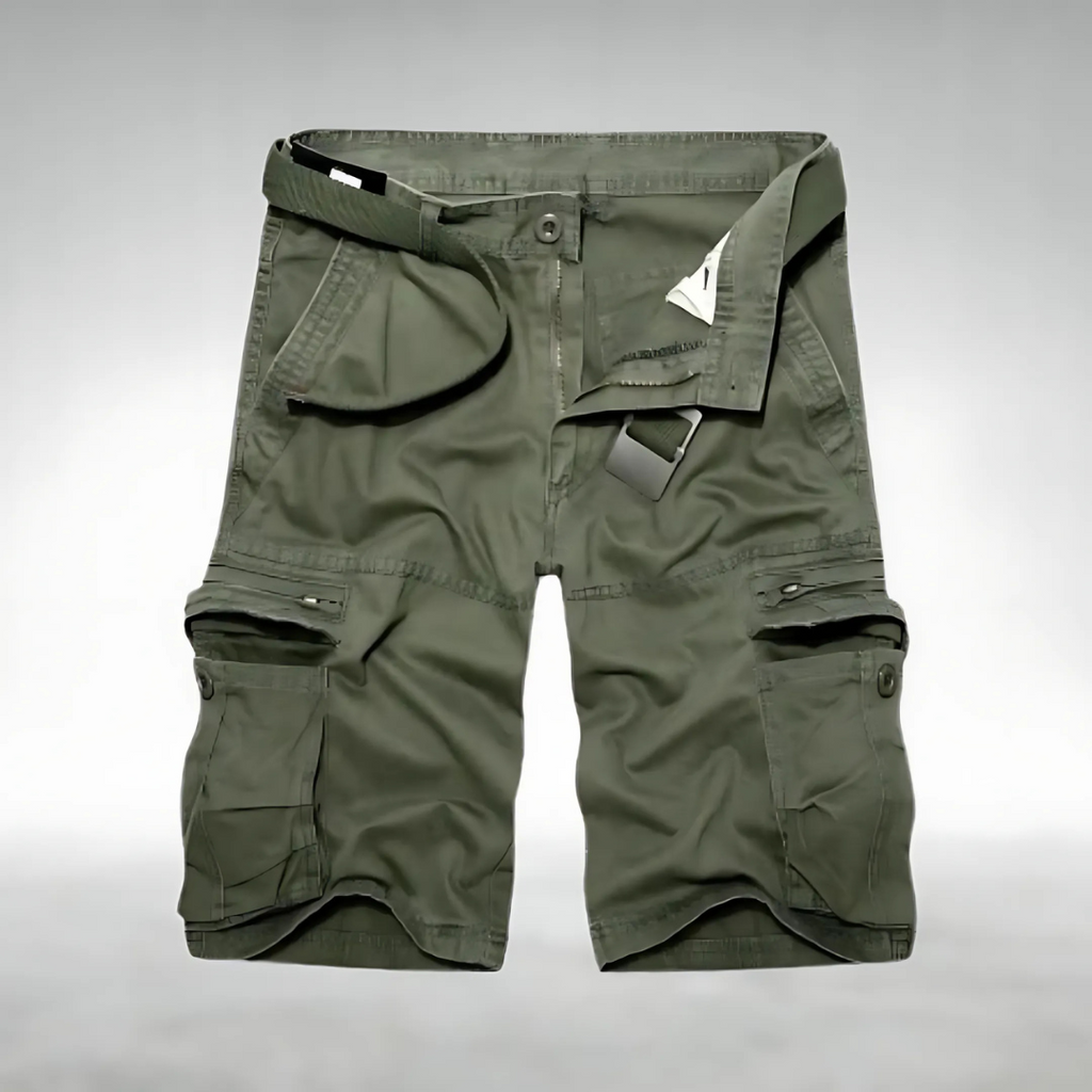 NOUVEAU RICHE Zuverlässige Cargo Shorts Mit Gürtel Und Taschen Für Herren Armeegrün