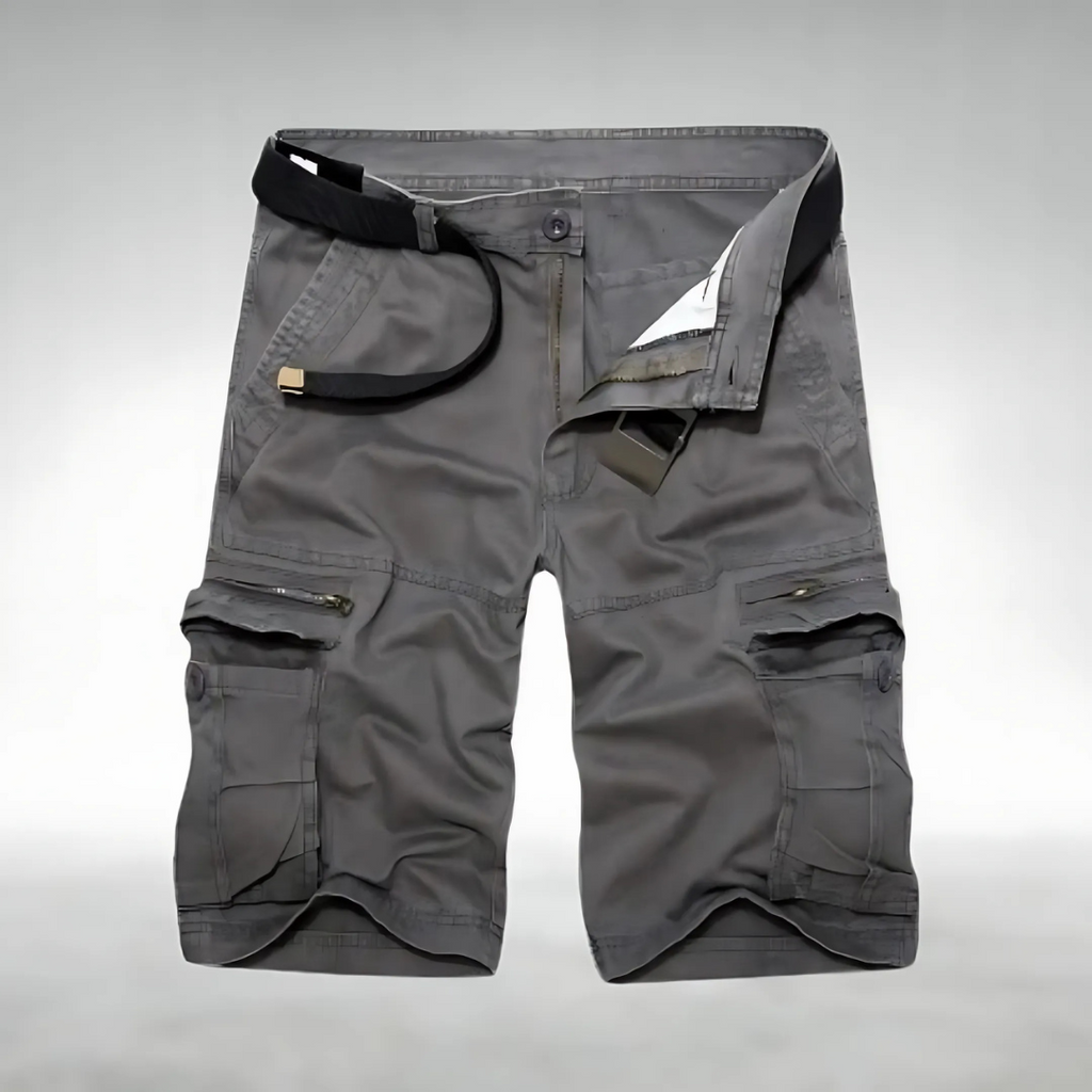 NOUVEAU RICHE Zuverlässige Cargo Shorts Mit Gürtel Und Taschen Für Herren Dunkelgrau