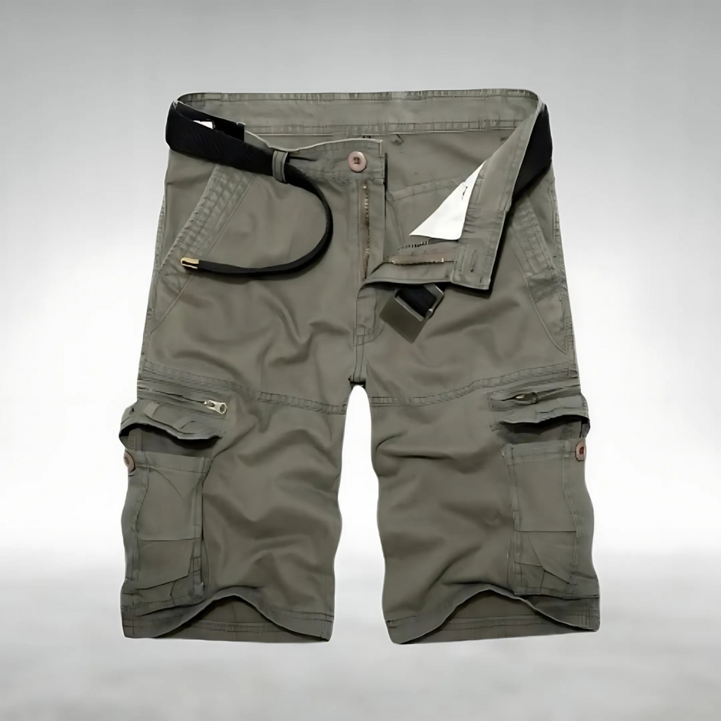 NOUVEAU RICHE Zuverlässige Cargo Shorts Mit Gürtel Und Taschen Für Herren Olivgrün