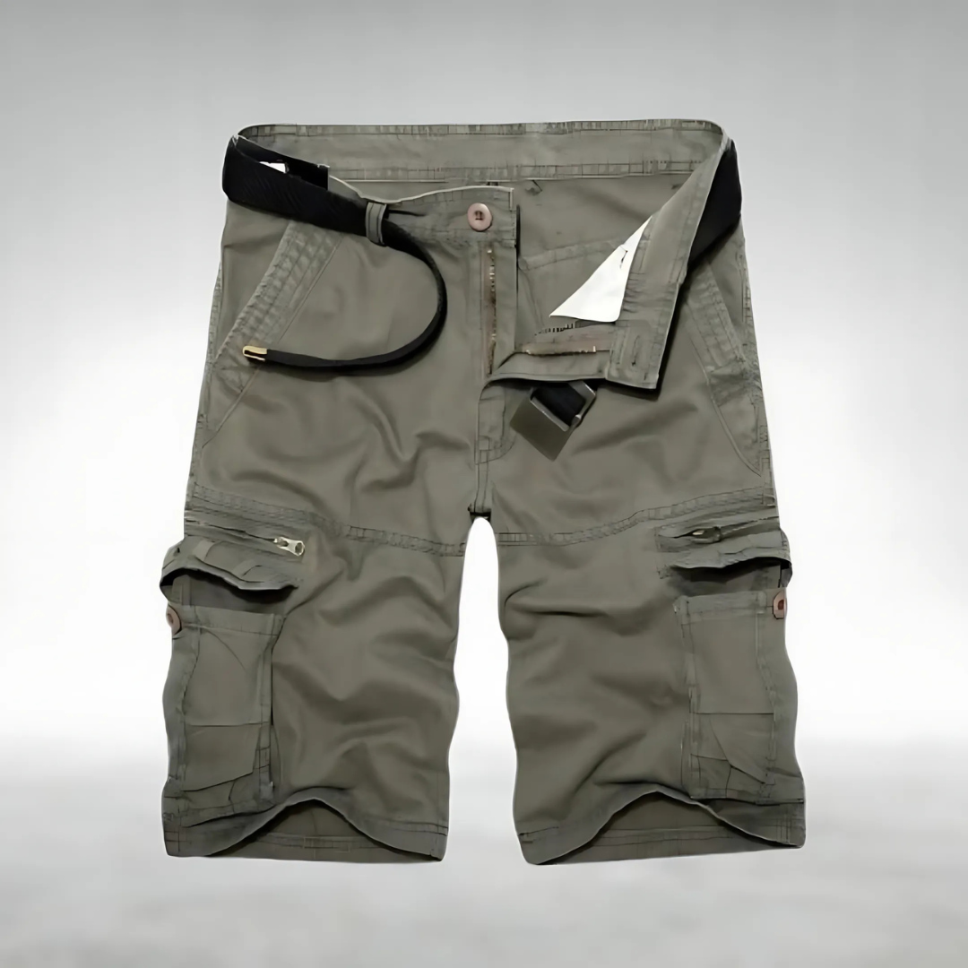 NOUVEAU RICHE Zuverlässige Cargo Shorts Mit Gürtel Und Taschen Für Herren Olivgrün